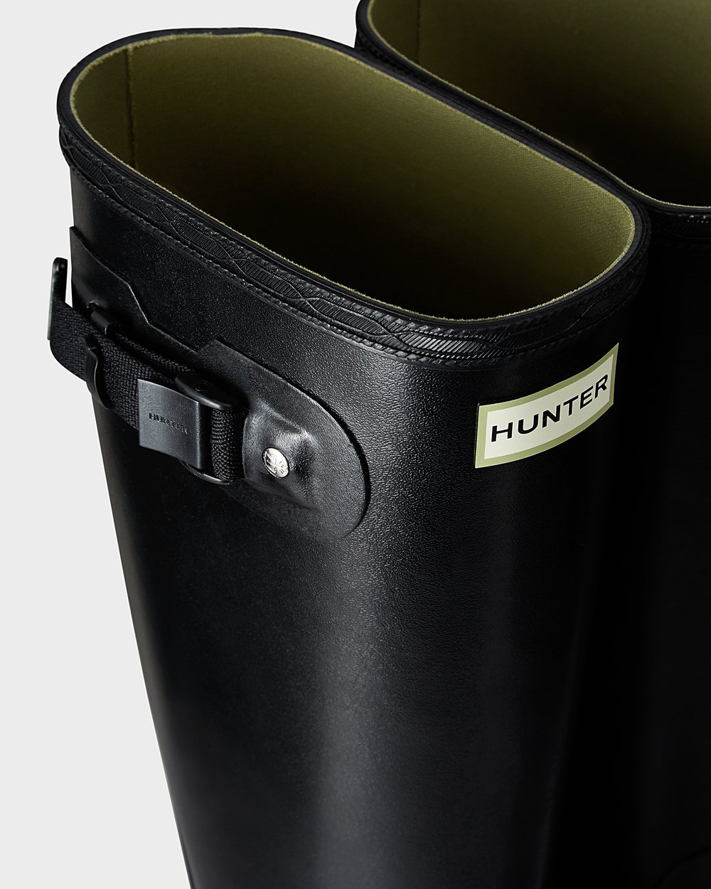 Men Hunter Norris Field | Tall Rain Boots Black | NZ-83175-XPWZ